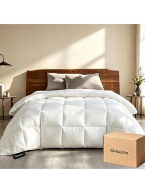 Luxurious Twin Size Goose Feather & Down Comforter | Soft, Cozy Bedding